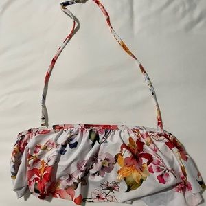 Size S Bandeau style floral bikini top with removable straps